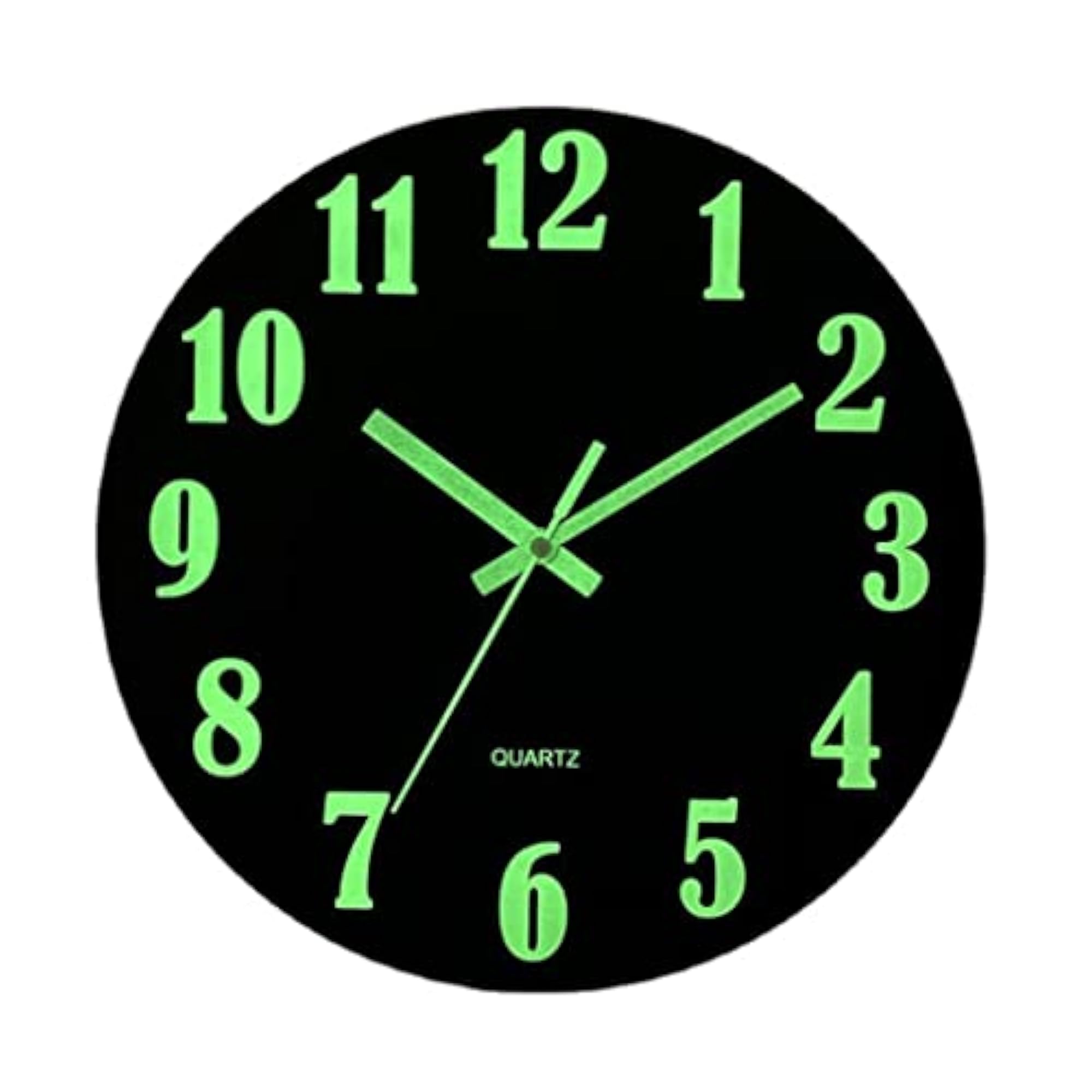 Luminous Glow Wall Clock, Silent Dark Quartz Design